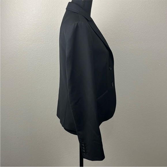J. Crew Wool Suiting Blazer Black Two Button Pointed Notched Collar Jacket - Picture 6 of 11